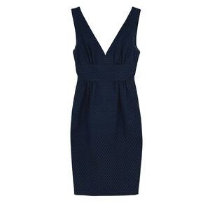 Anthropologie Erin Fetherston Navy Blue‎ Textured V Neck Party Cocktail Dress 4
